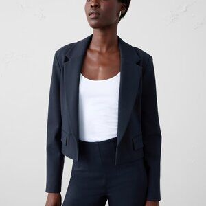 NEW Banana Republic Factory S Preppy Navy Blue Ponte Short Blazer